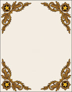 Golden Star Medallion Victorian Scroll Rug