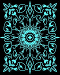 Aqua Floral Medallion Symmetry Rug