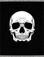 Monochromatic Skull Graphic Textile Rug
