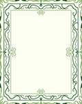 Green Leafy Vine Border Rug