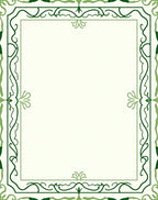 Green Leafy Vine Border Rug