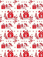 Red Village Christmas Stars Rug