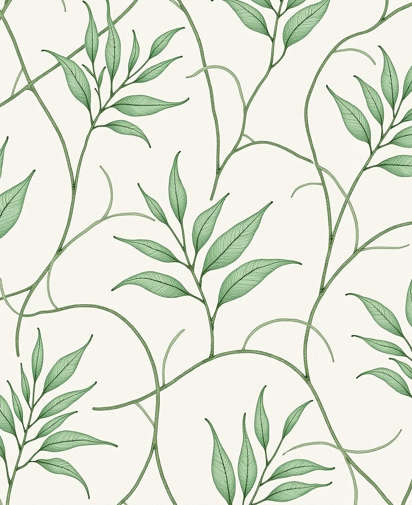 Verdant Green Branch Foliage Rug