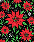 Crimson Floral Snowflakes Mandala Rug