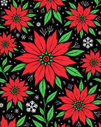 Crimson Floral Snowflakes Mandala Rug