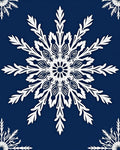Navy White Lace Snowflake Mandala Rug