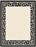 Black Ivory Ancient Greek Border Rug