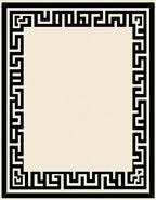 Black Ivory Ancient Greek Border Rug
