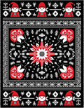 Whimsical Red Gnome Snowflake Folk Rug