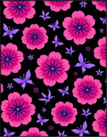 Pink Purple Floral Butterfly Garden Rug