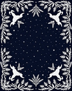 Deep Blue Night Woodland Creatures Rug