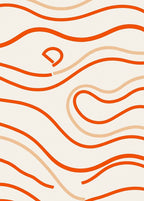 Warm Orange Wavy Lines Rug