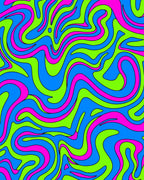 Psychedelic Swirl Blue Green Pink Rug