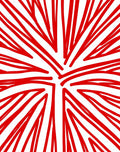 Bold Red Radial Abstract Rug