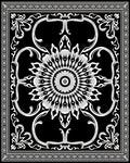 Art Nouveau Black And White Floral Rug