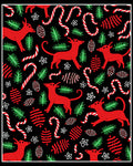 Red Dogs Festive Candy Cane Evergreen Branches Rug