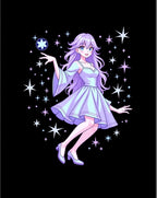 Kawaii Stardust Princess Lavender Stars Rug
