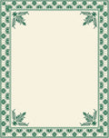 Emerald Green Traditional Scroll Border Rug