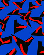 Bold Blue Geometric Fragment Rug
