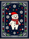 Charming Snowman Snowflake Border Rug