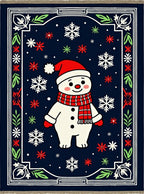 Charming Snowman Snowflake Border Rug