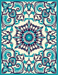 Mandala Teal Ivory Abstract Ornate Rug