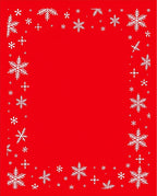 Crimson And White Snowflake Dance Rug
