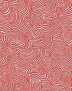 Bold Crimson Swirl Maze Rug