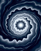 Deep Blue Swirling Agate Fractal Rug
