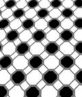 Black Gray Octagon Grid Rug