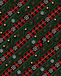 Festive Red Green Plaid Snowflakes Garland Rug
