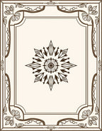 Brown Floral Medallion Frame Rug