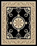 Ornate Blossom Black Vintage Medallion Rug