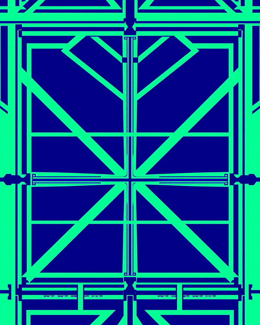 Electric Blue Geometric Starburst Rug