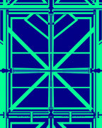 Electric Blue Geometric Starburst Rug