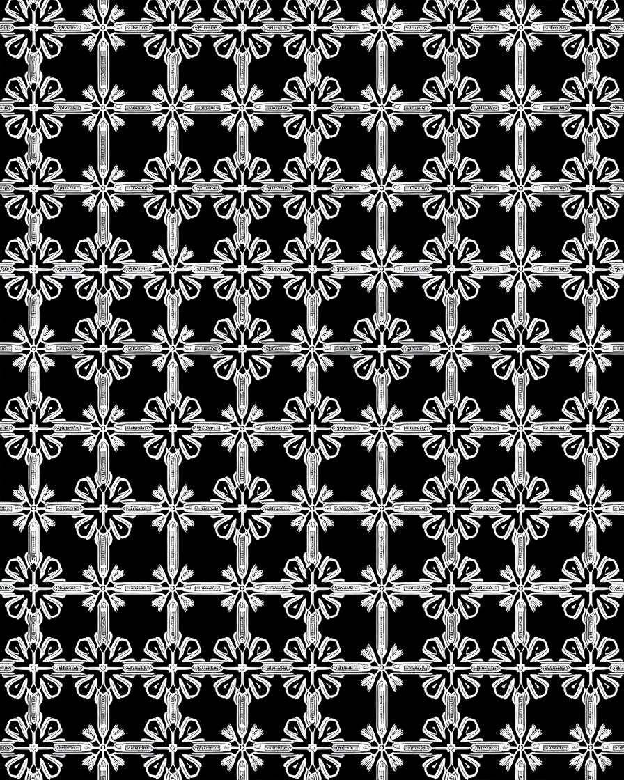 Classic White Bloom Geometric Arrangement Rug