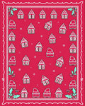 Red Gingerbread Houses Holly Rug