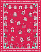 Red Gingerbread Houses Holly Rug