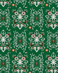 Emerald Green Floral Symmetry Rococo Rug