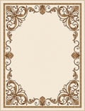 Cream and Gold Acanthus Scroll Border Rug