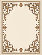 Cream and Gold Acanthus Scroll Border Rug