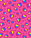 Vibrant Pink Heart Collage Rug