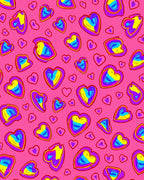 Vibrant Pink Heart Collage Rug