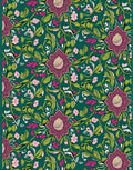 Deep Teal Floral Garden Vine Rug