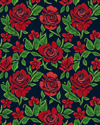 Rich Red Rose Botanical Garden Rug
