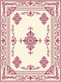 Regal Crimson Floral Filigree Rug