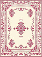 Regal Crimson Floral Filigree Rug