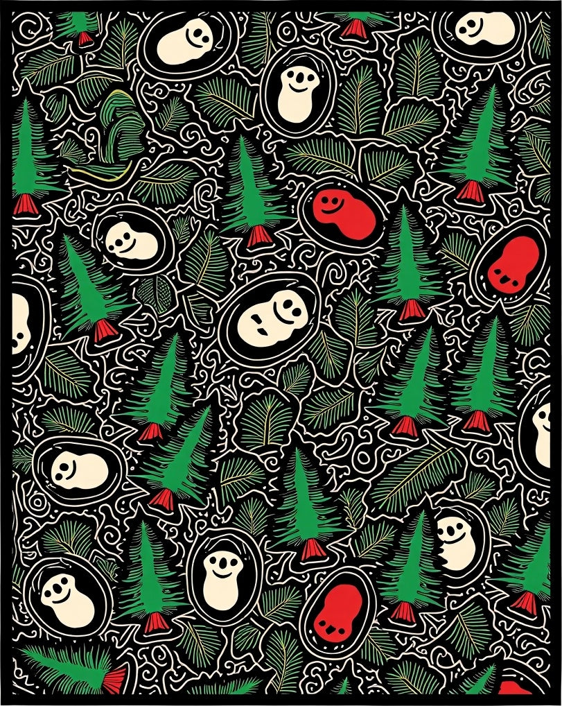 Whimsical Green Forest Panda Encounter Rug