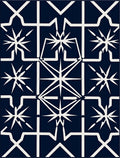 Geometric White Starburst Navy Rug