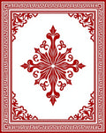 Crimson Traditional Medallion Four Corners Rug